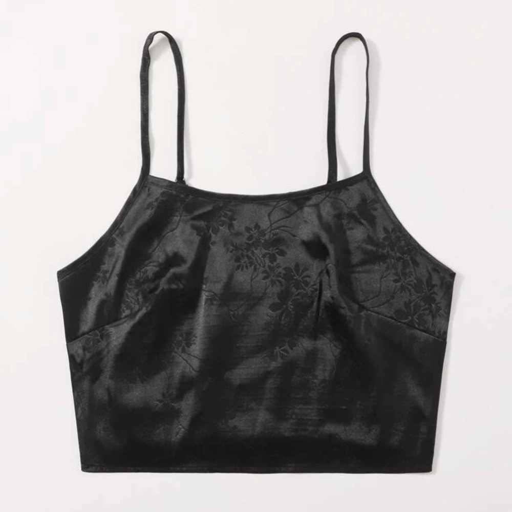 🟢 SHEIN Floral Jacquard Crop Cami Top 🟢